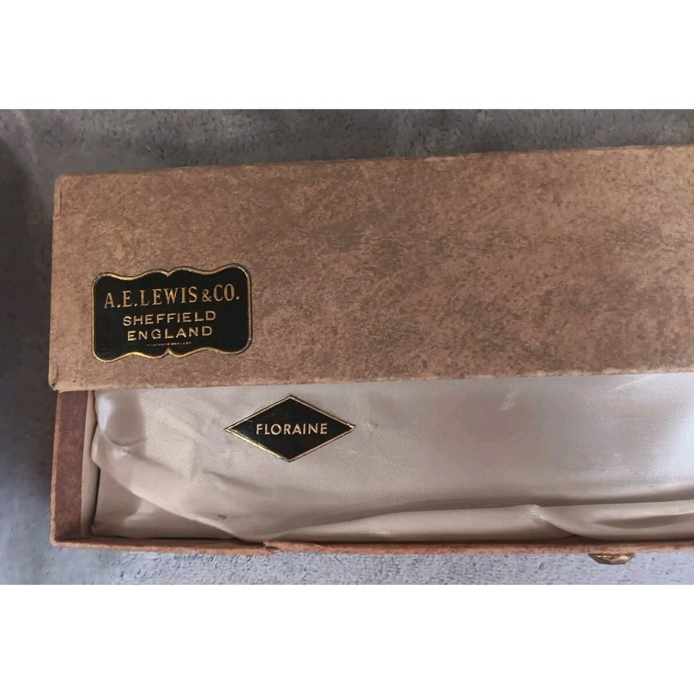 A.E. Lewis & Co‎ Floraine Sheffield England Decorative Cake Knife Rose Bud READ - Picture 6 of 10